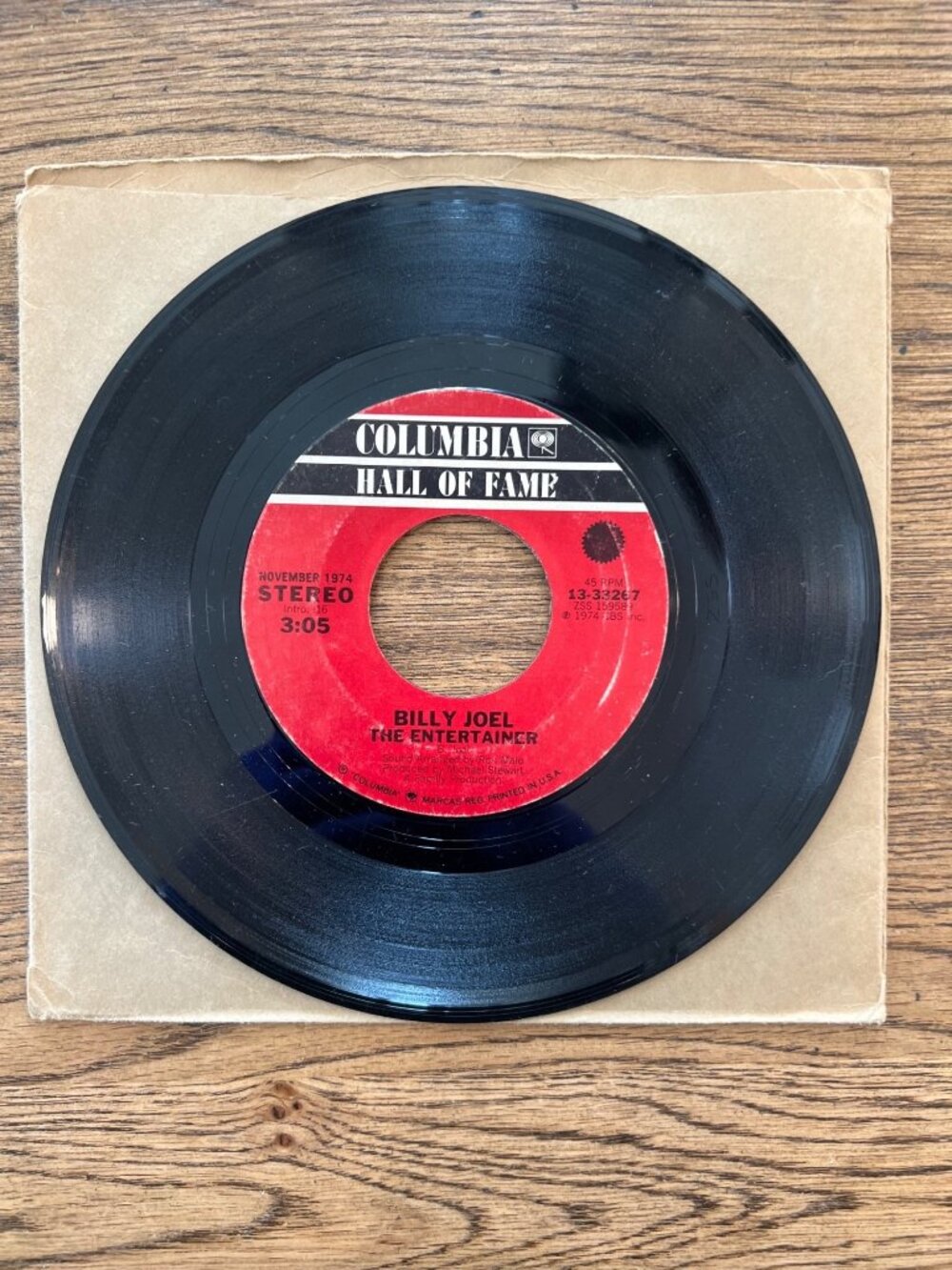 Billy Joel Piano Man / The Entertainer Columbia Hall Of Fame 45 RPM Reissue 13-3